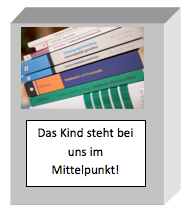 Kind steht im Mittelpunkt